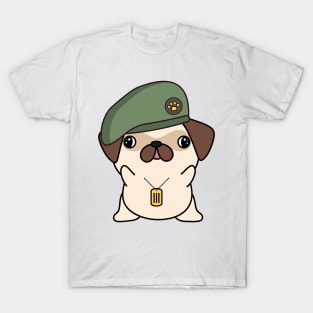 Green Beret Pug T-Shirt